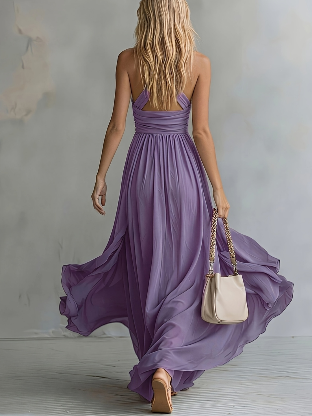 Wisteria | Chiffon Halter Maxi Dress
