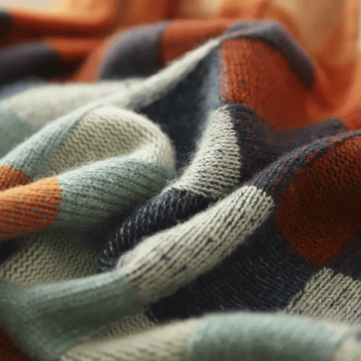 Ravelyn | Patchwork Turtleneck Sweater
