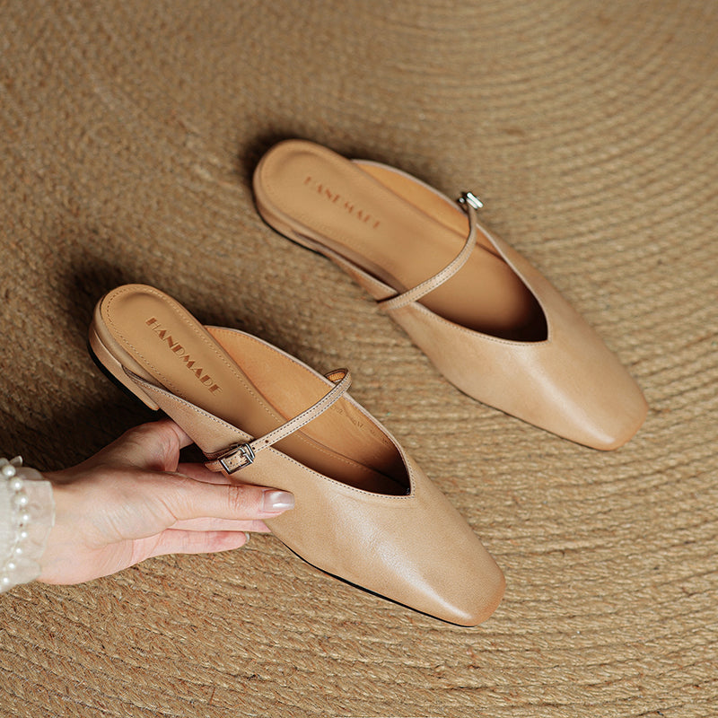 Carol | Mary Jane Mules with Square Toe