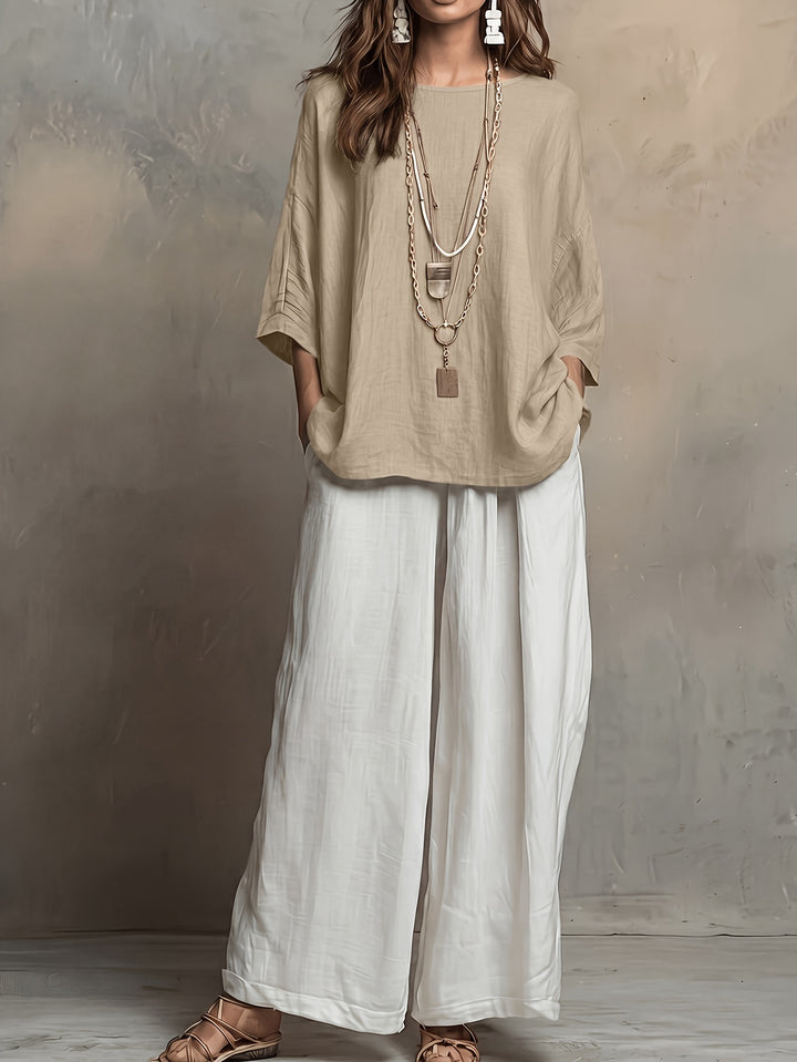 Talia | Colour-Block Wide-Leg Co-ord