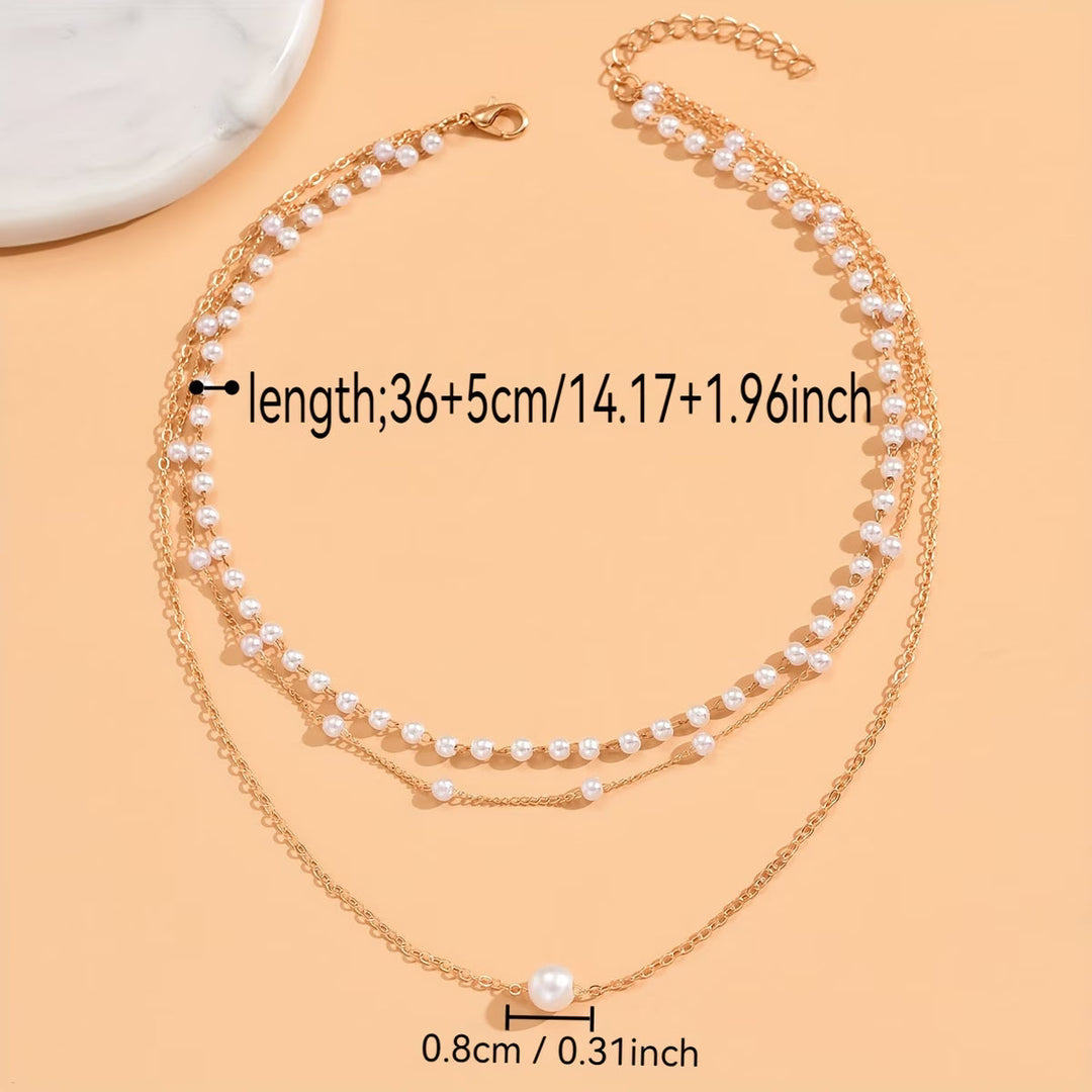 The Trinity Pearl Layer Necklace Set