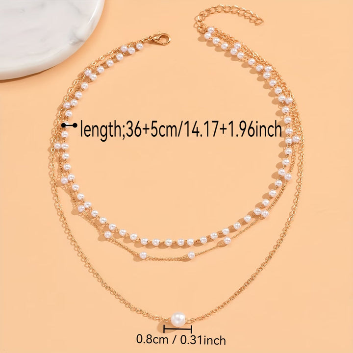 The Trinity Pearl Layer Necklace Set