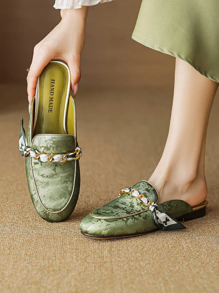 Marisa | Mule Loafers with Decorative Chain