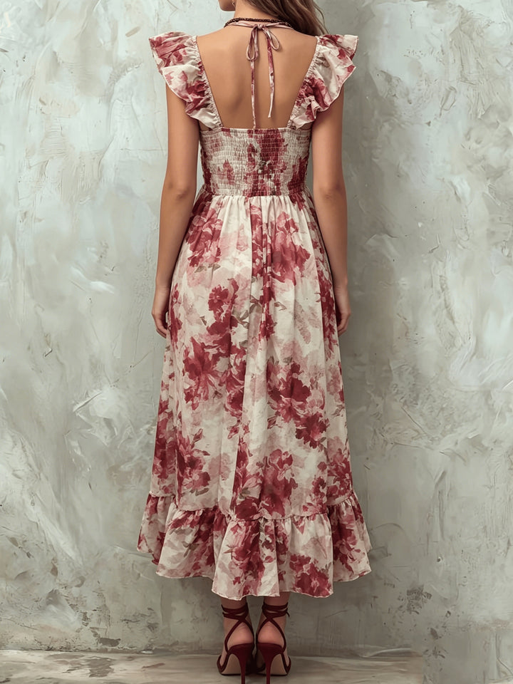 Genevieve | Floral Ruffle Wrap Maxi Dress