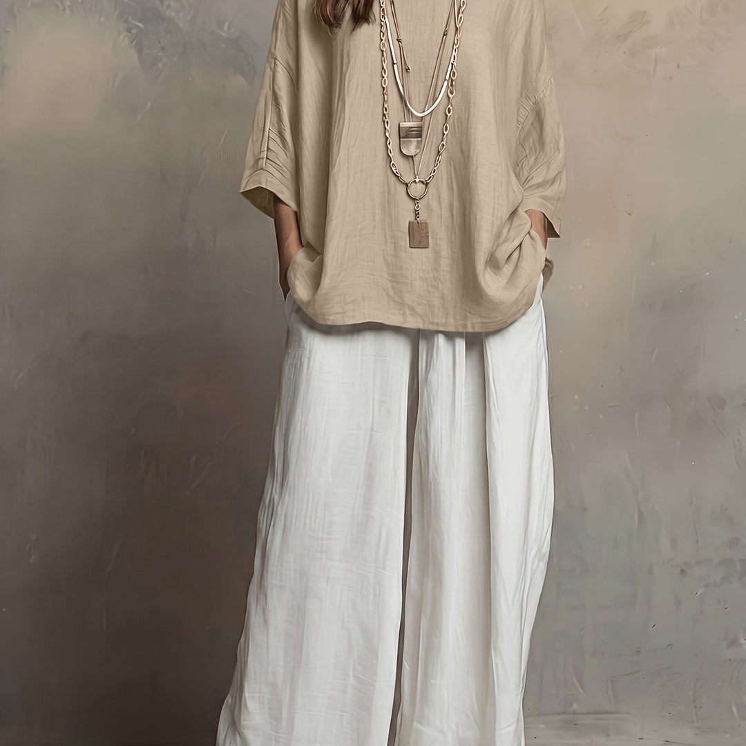 Talia | Colour-Block Wide-Leg Co-ord