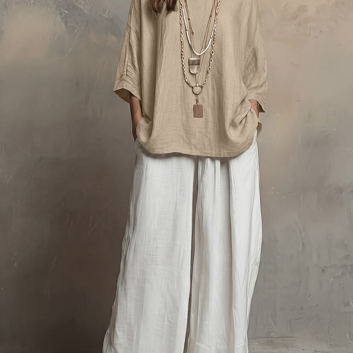 Talia | Colour-Block Wide-Leg Co-ord