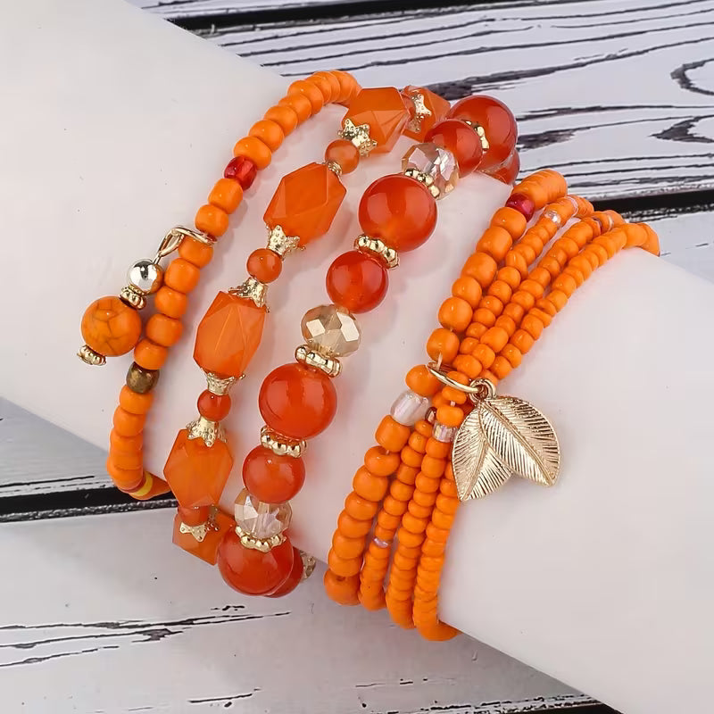 Elegant Crown Pearl Bracelet Set