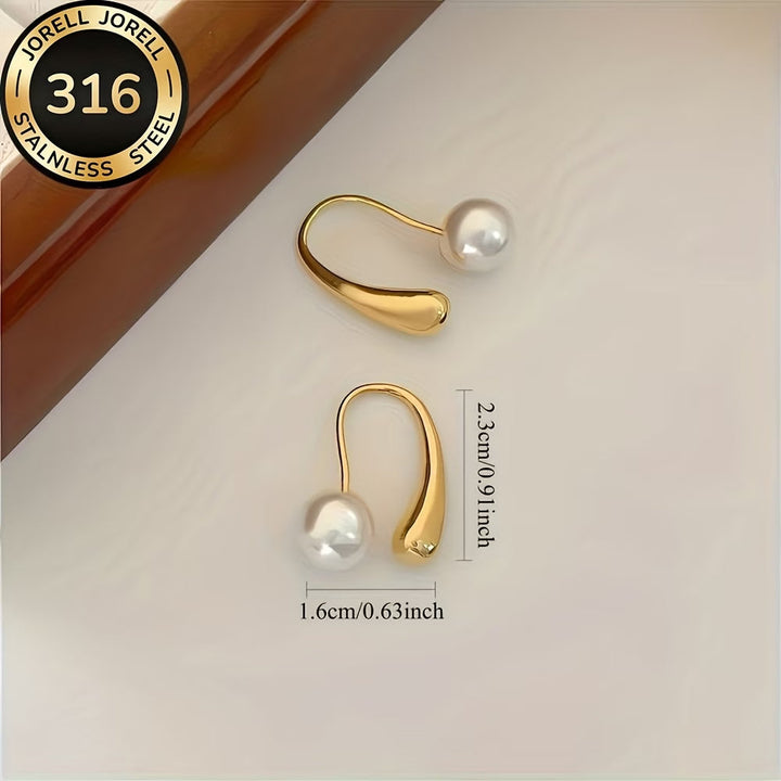 Minimalist Arc Pearl Earrings