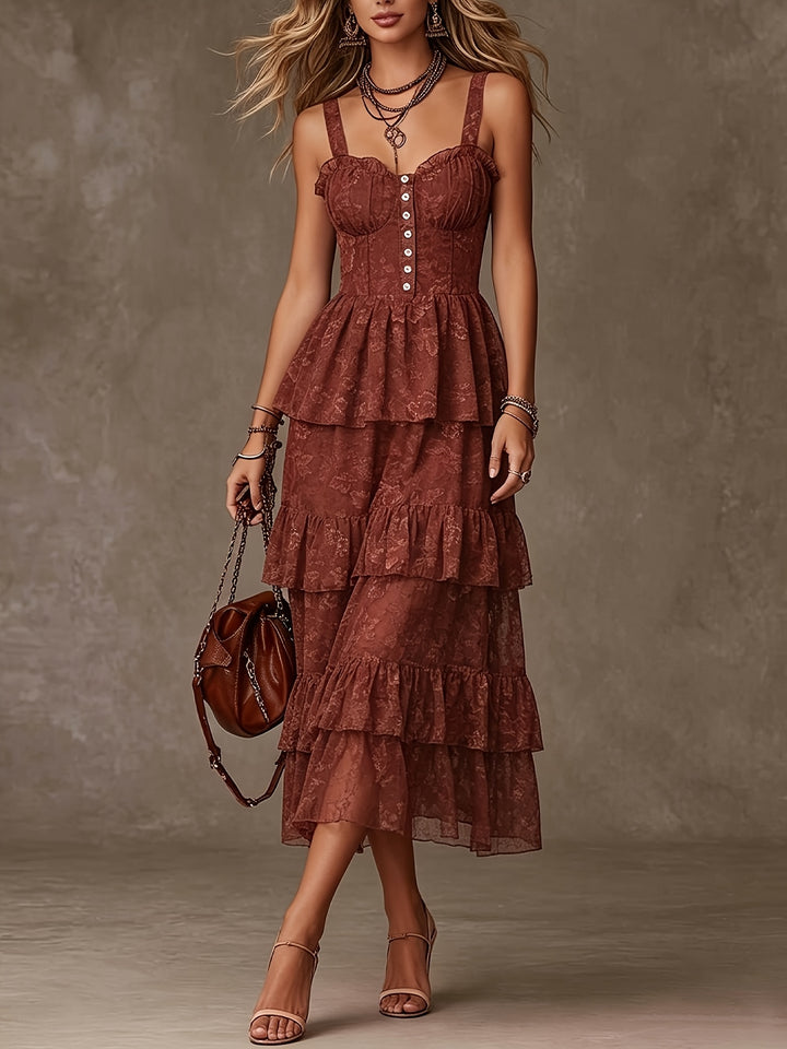 Marguerite | Tiered Ruffle Button Front Dress