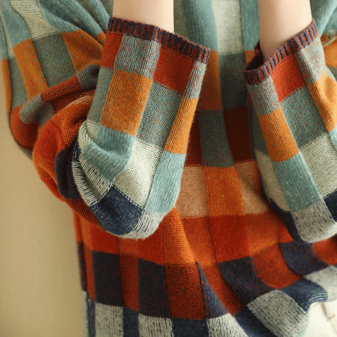 Ravelyn | Patchwork Turtleneck Sweater