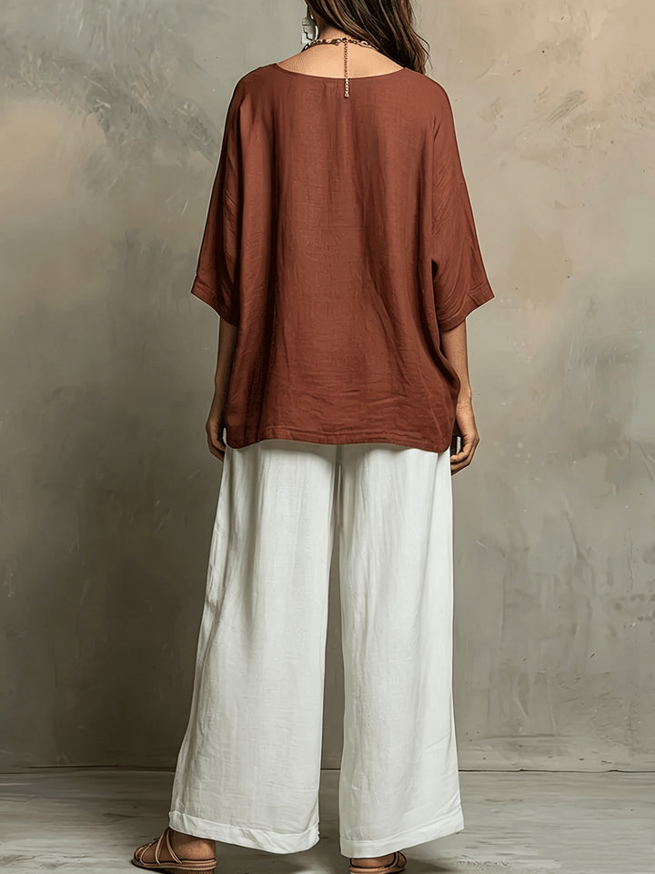 Talia | Colour-Block Wide-Leg Co-ord