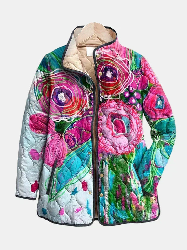 DELACROIX | Quilted Watercolour Floral Jacket Lucie