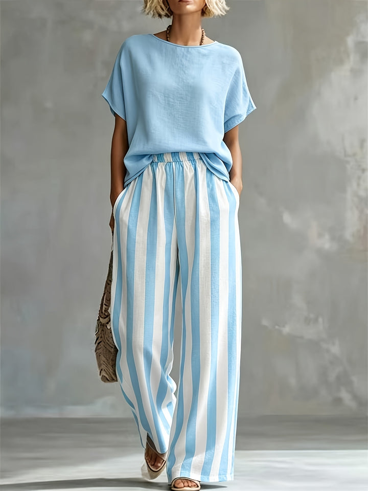 Marnie | Round Neck Linen-Look Set