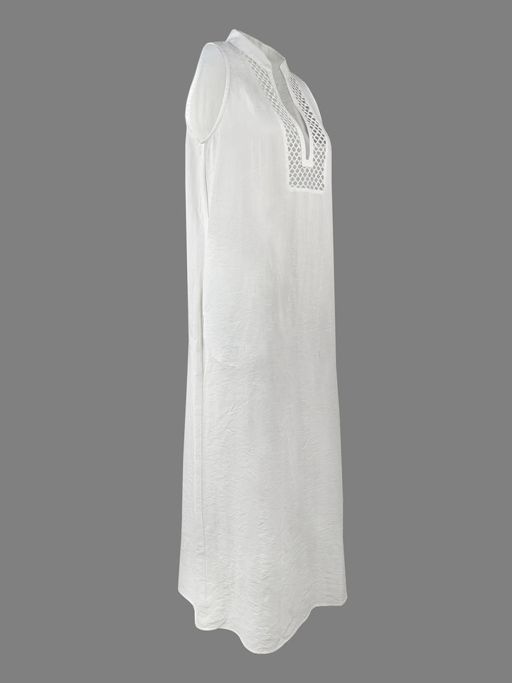 Summer Elegant Simple Bold V-Neck Sleeveless Ladies Dress