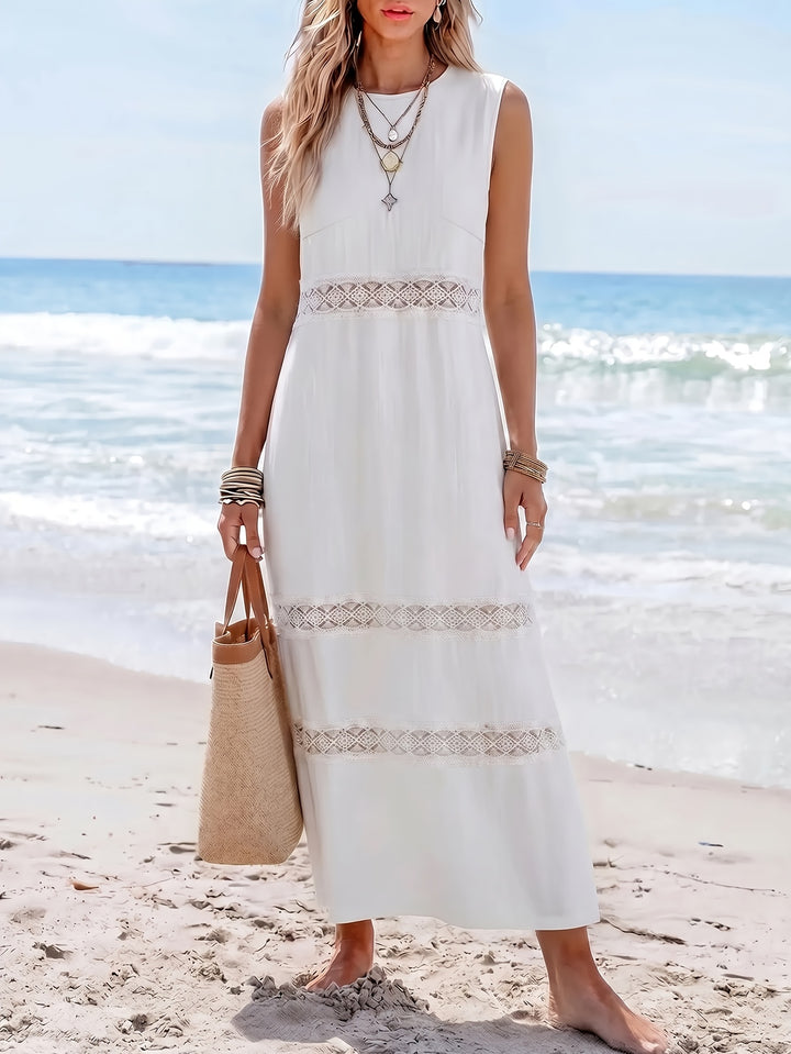 WY260310198 - Summer Sleeveless Long Dress for Women with Round Neck