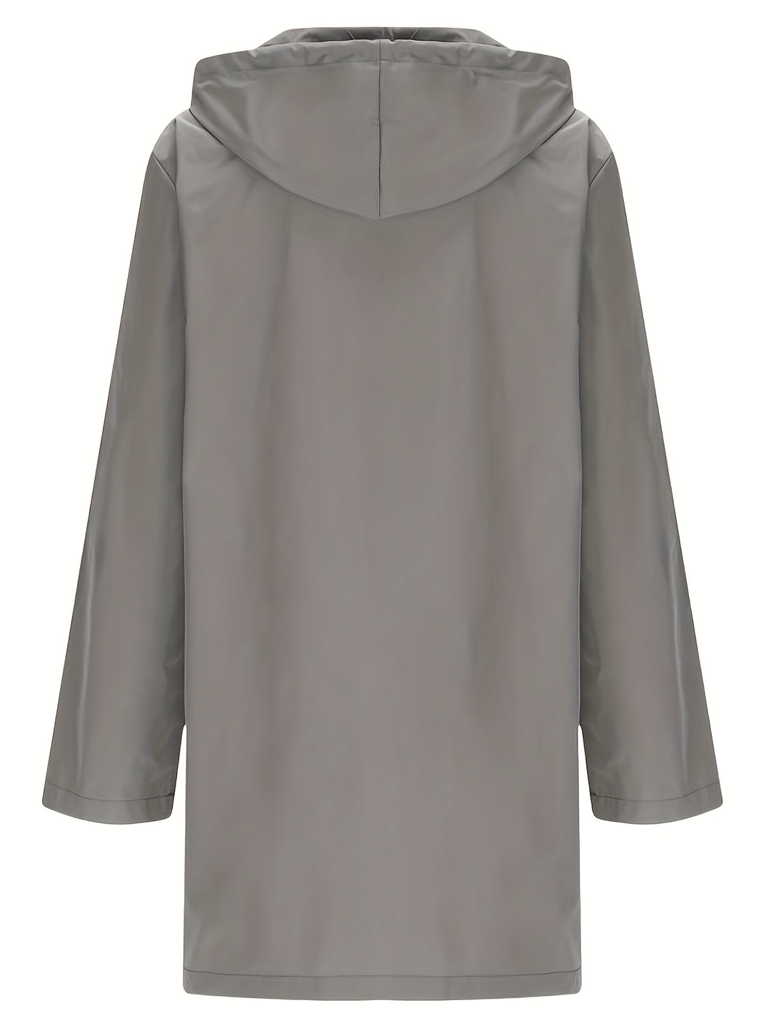 Grey hooded windproof parka coat with full sleeves and hood