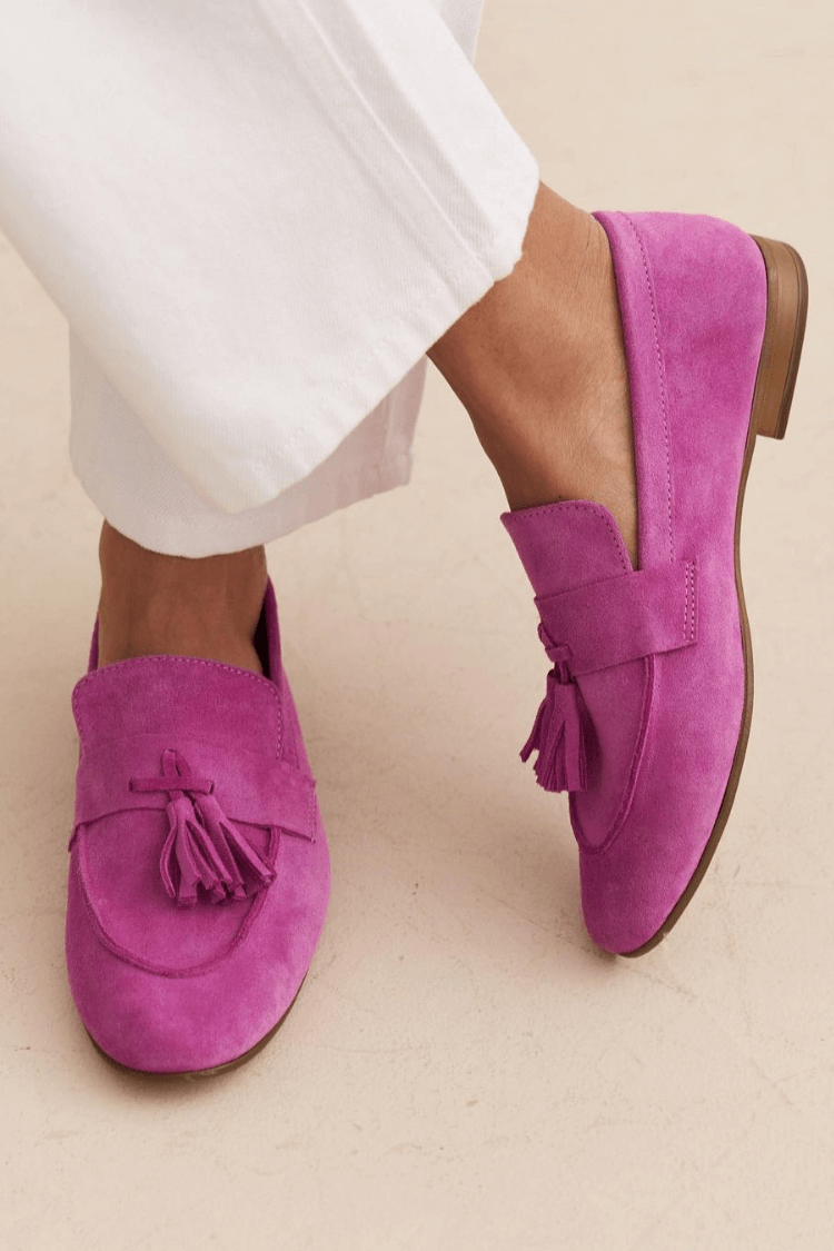 Suede Loafers Magenta