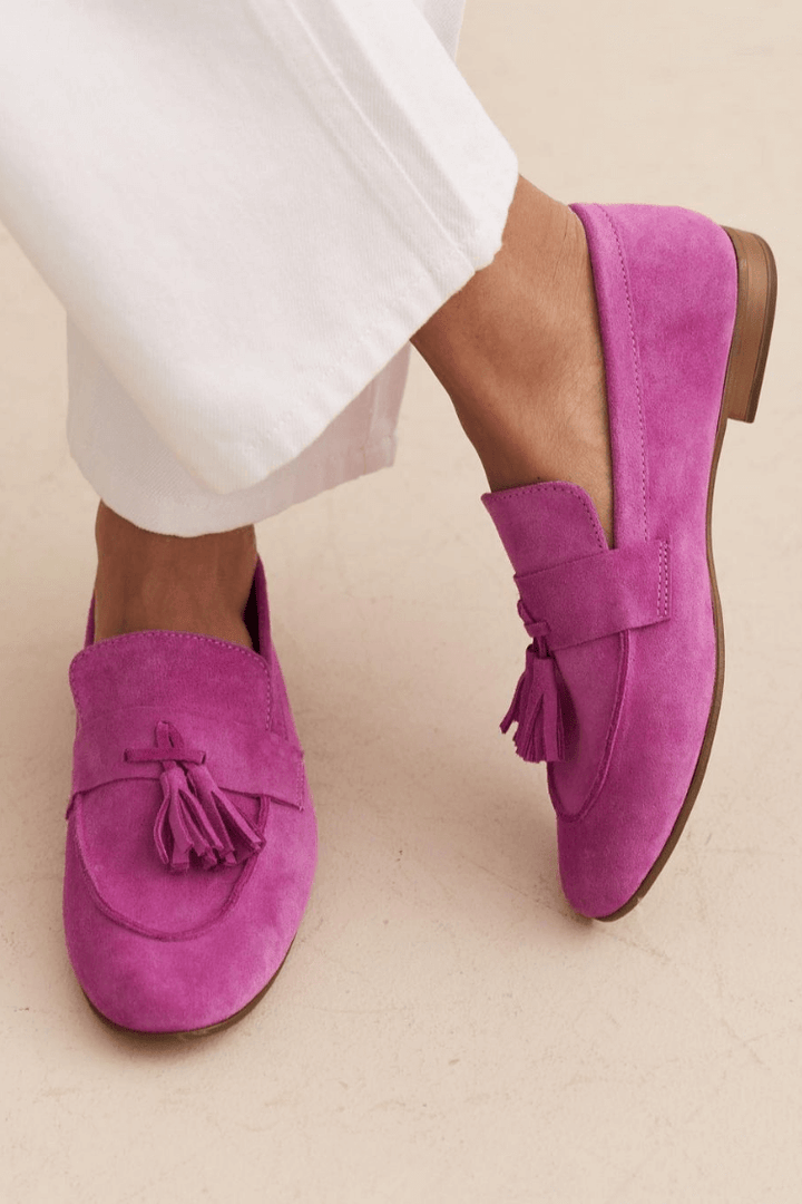 Suede Loafers Magenta