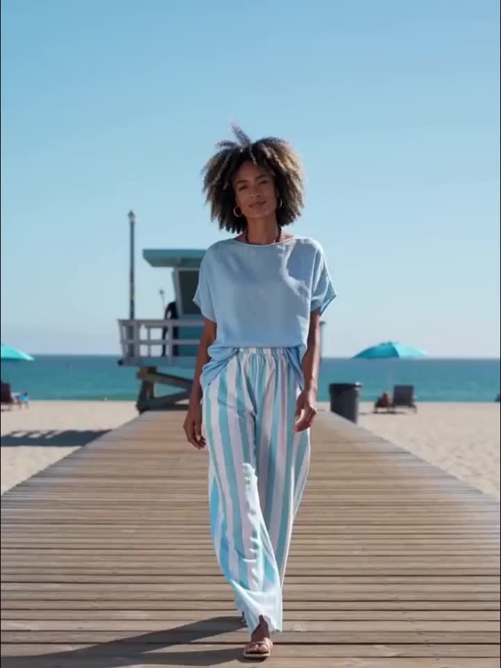 Marnie | Round Neck Linen-Look Set