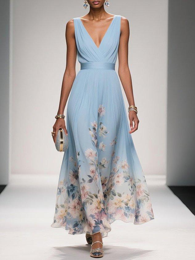 Gleamond | Floral Maxi Dress
