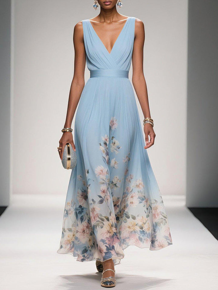 Gleamond | Floral Maxi Dress