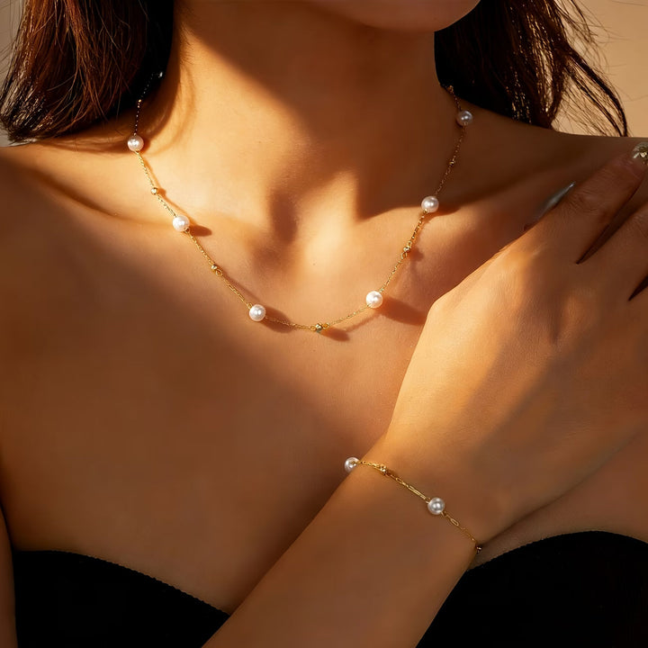 Dainty Pearl Chain Jewellery Set