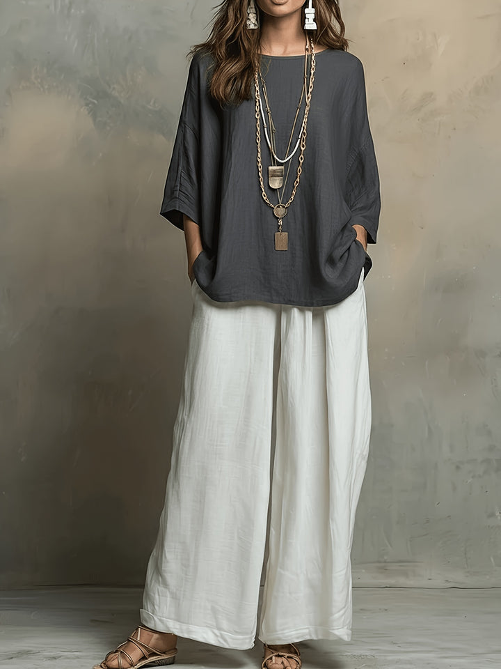 Talia | Colour-Block Wide-Leg Co-ord