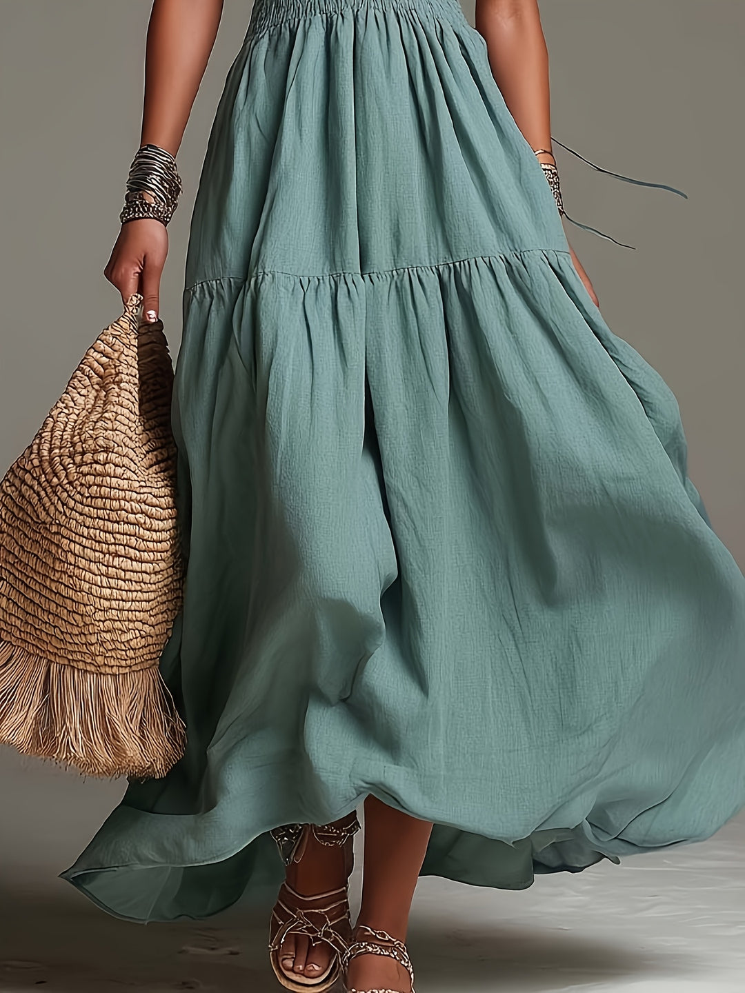 Wren | Halter Tiered Maxi Dress