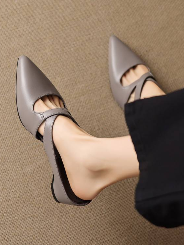 Ericka | Pointed Mules with Straps