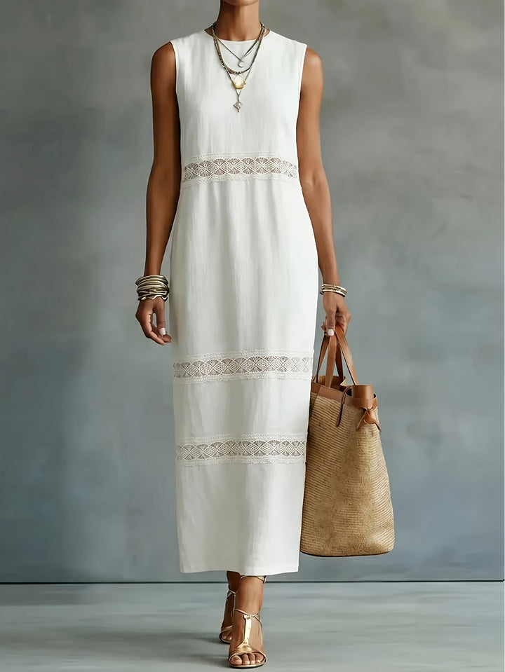 WY260310198 - Summer Sleeveless Long Dress for Women with Round Neck