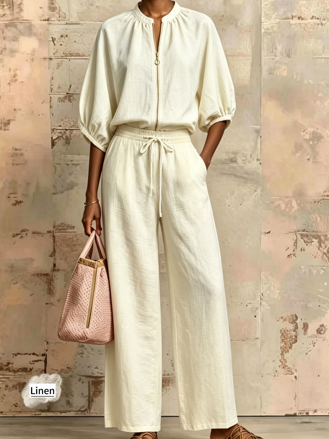 Sylvie | Linen-Look Zip Co-ord