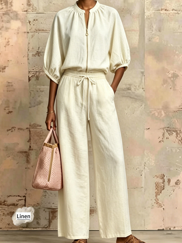 Sylvie | Linen-Look Zip Co-ord