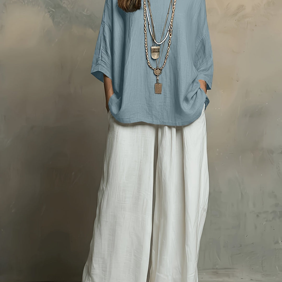 Talia | Colour-Block Wide-Leg Co-ord