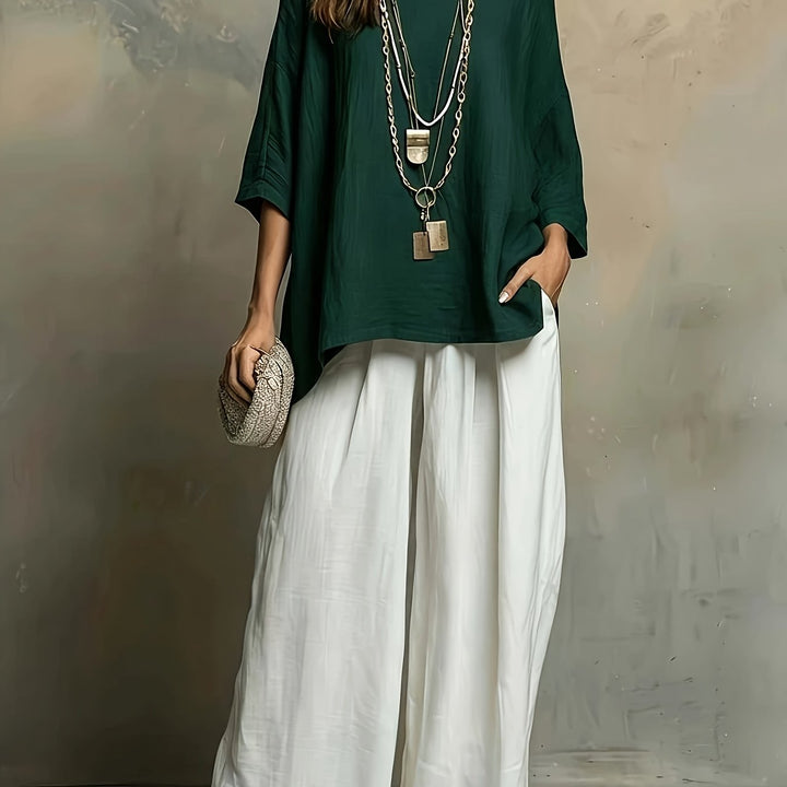 Talia | Colour-Block Wide-Leg Co-ord