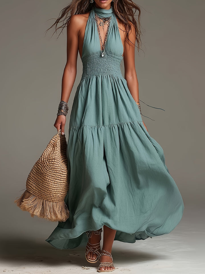 Wren | Halter Tiered Maxi Dress