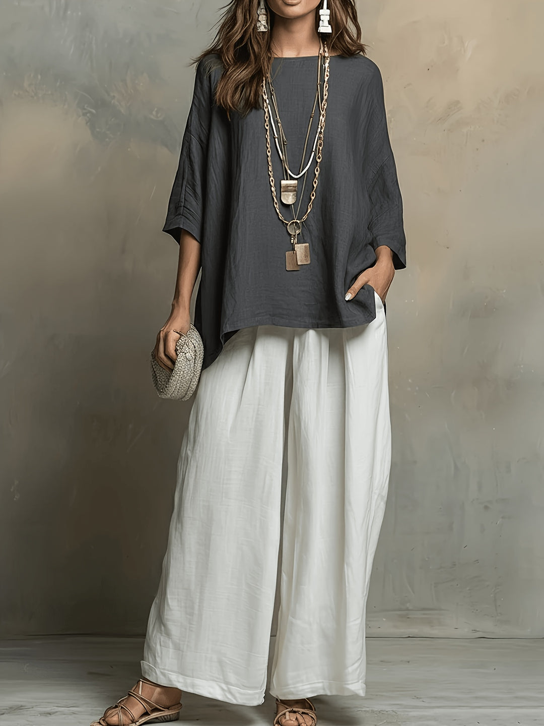 Talia | Colour-Block Wide-Leg Co-ord