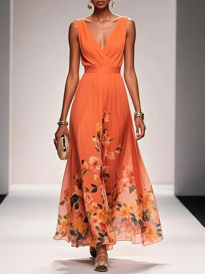 Gleamond | Floral Maxi Dress