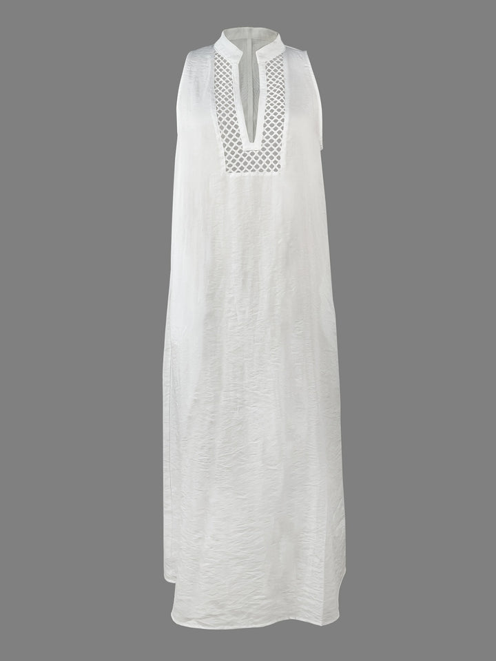 Summer Elegant Simple Bold V-Neck Sleeveless Ladies Dress