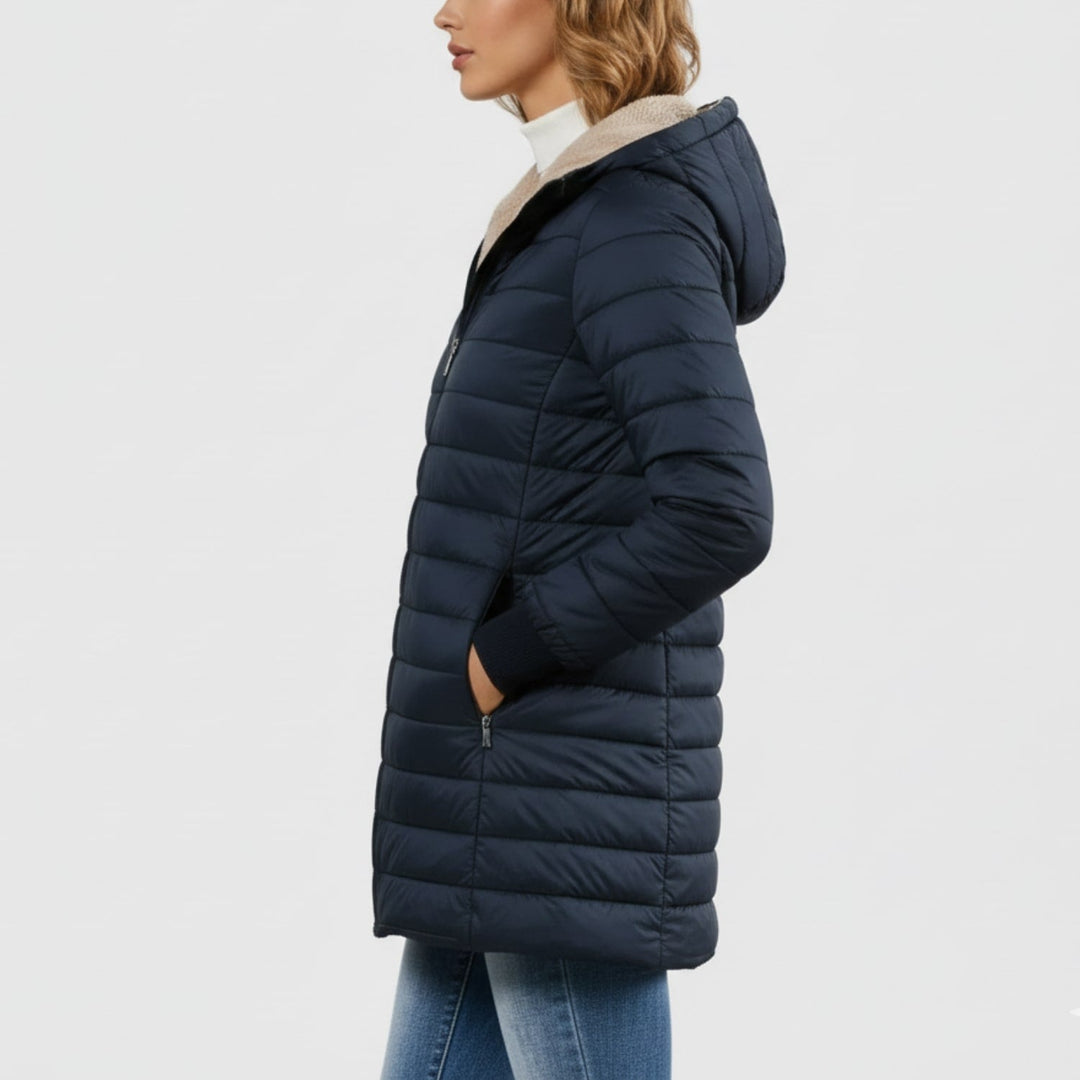 Adelise | Women's Long Quilted Puffer Coat with Waterproof Winter Warmth