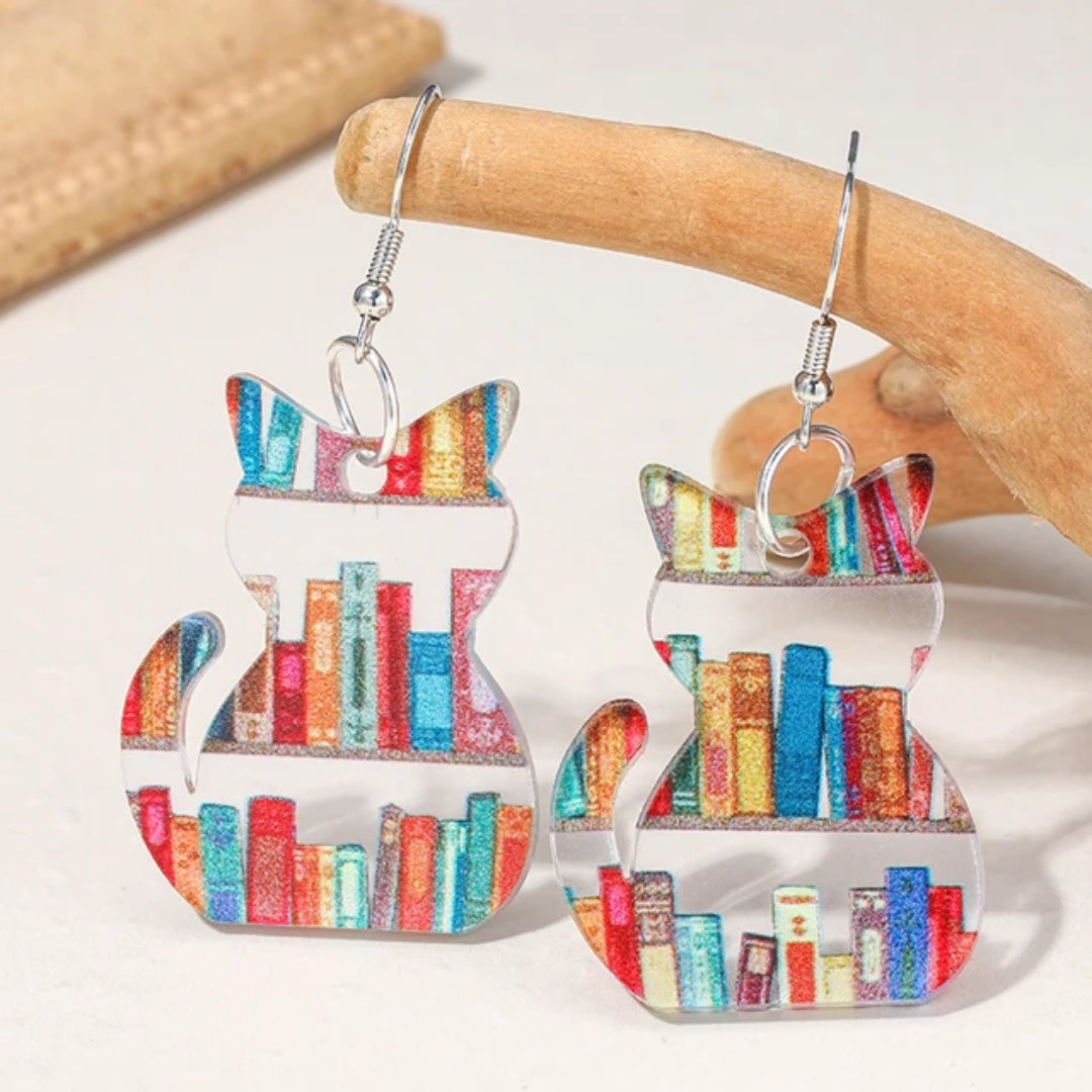 Vintage Colourful Cat Earrings