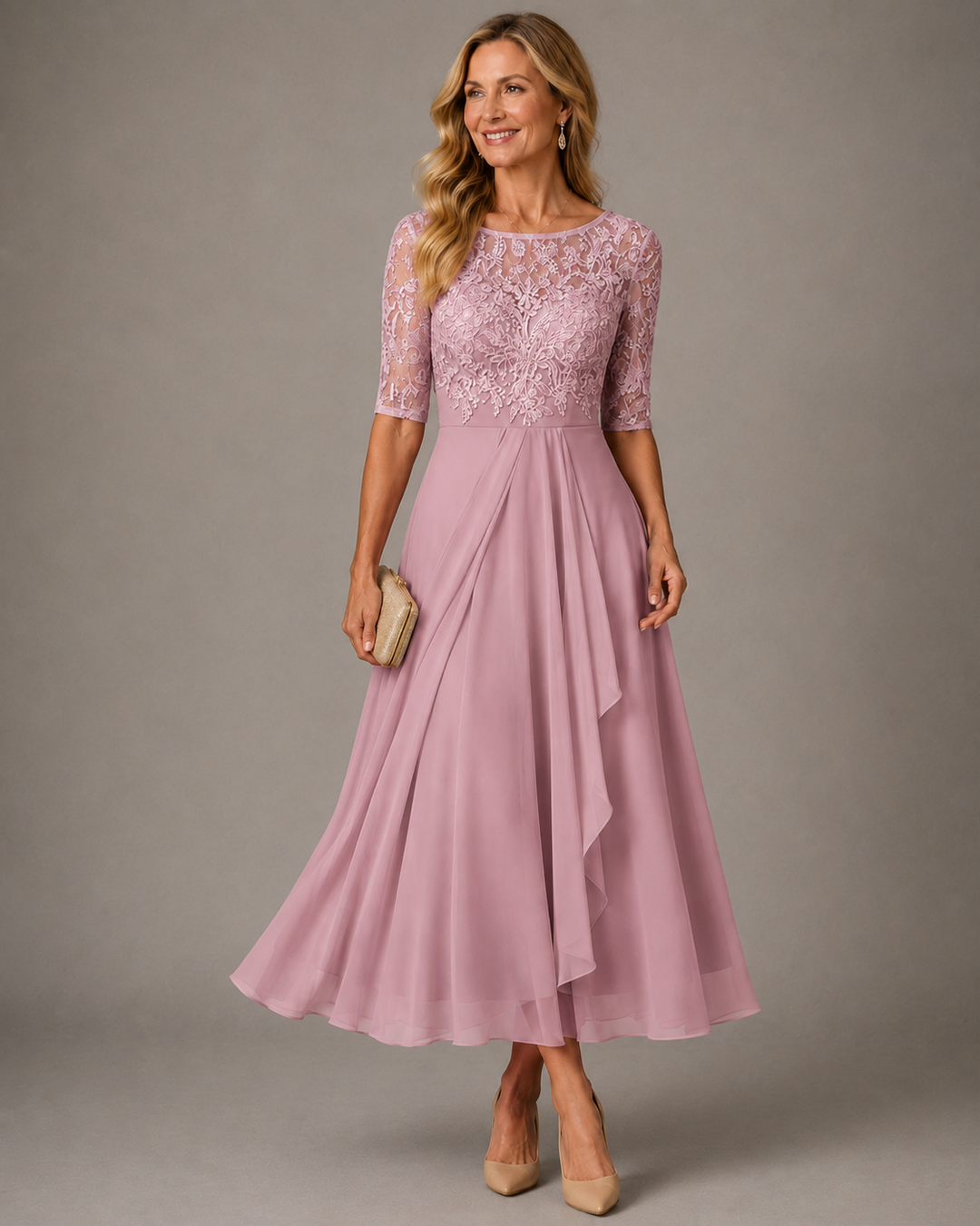 Rosa – The Flattering Lace Midi Dress