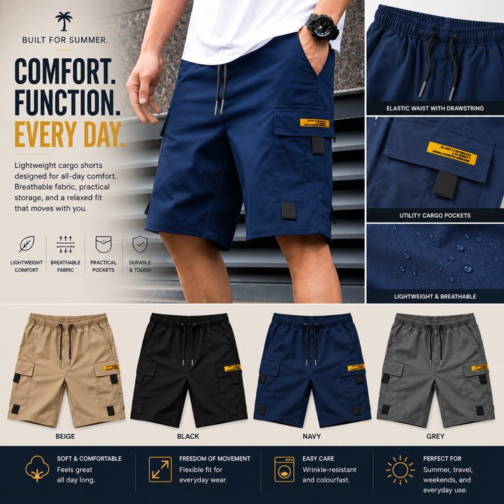 Norman - Casual Multi-Pocket Cargo Shorts for Men
