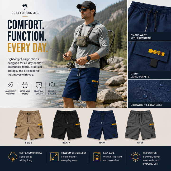 Norman - Casual Multi-Pocket Cargo Shorts for Men