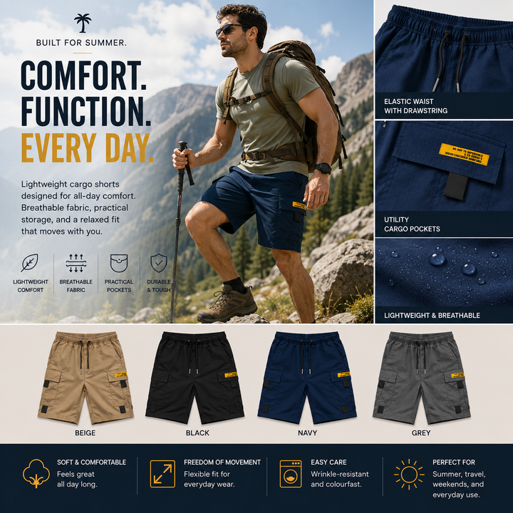 Norman - Casual Multi-Pocket Cargo Shorts for Men