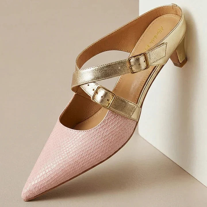 Ludovica | Pointed Mules with Crossed Straps