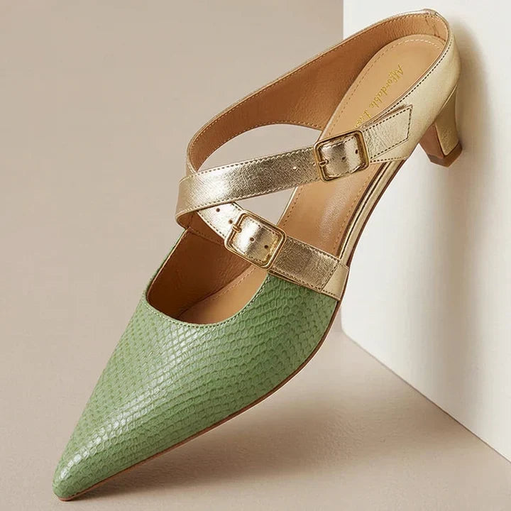 Ludovica | Pointed Mules with Crossed Straps