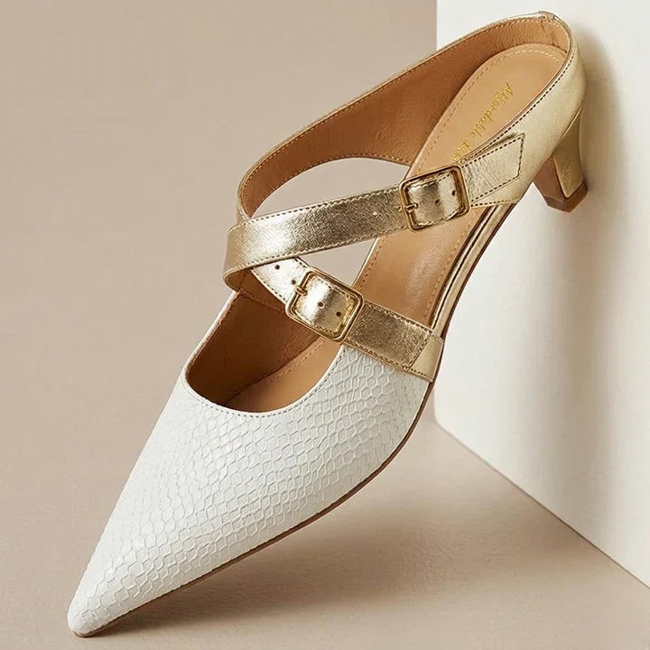 Ludovica | Pointed Mules with Crossed Straps