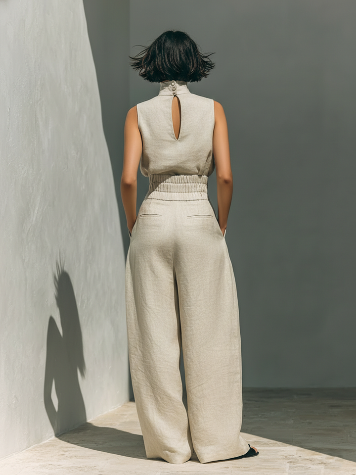 Maria | Sleeveless Top & Wide-Leg Trousers Set