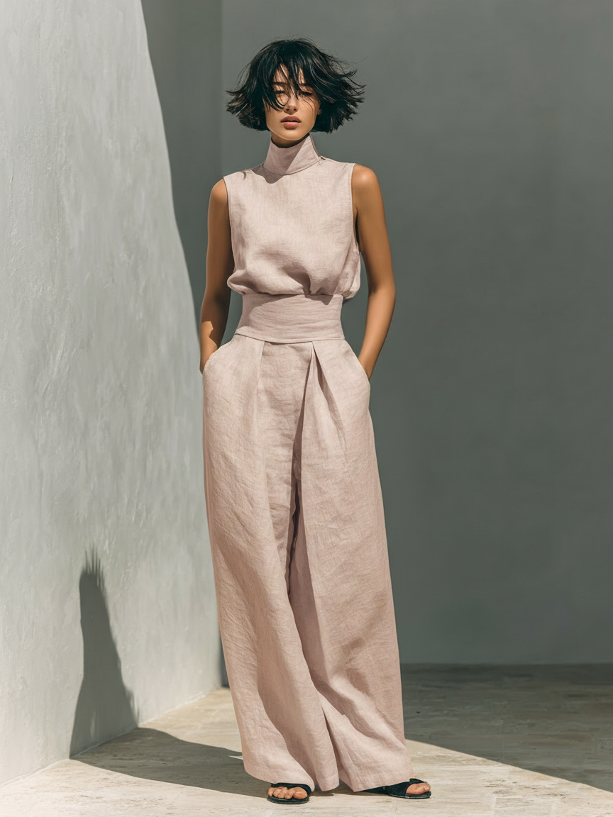 Maria | Sleeveless Top & Wide-Leg Trousers Set