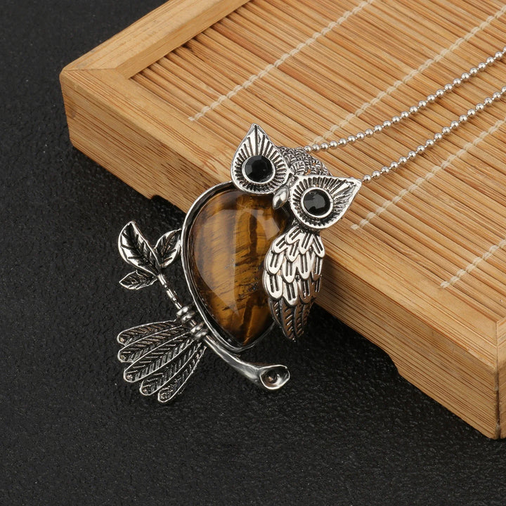 Crystal Owl Wisdom Pendant Necklace